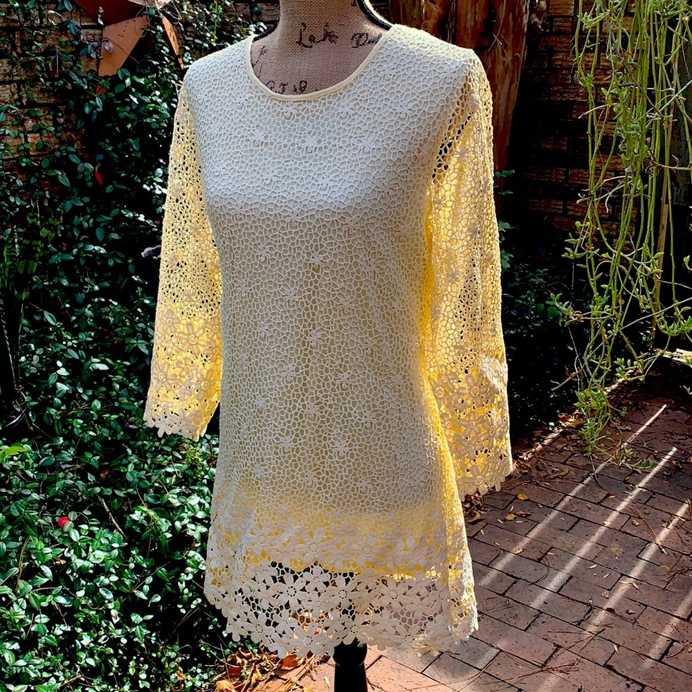 New Lace Flower Dress, size XL (runs small), cream